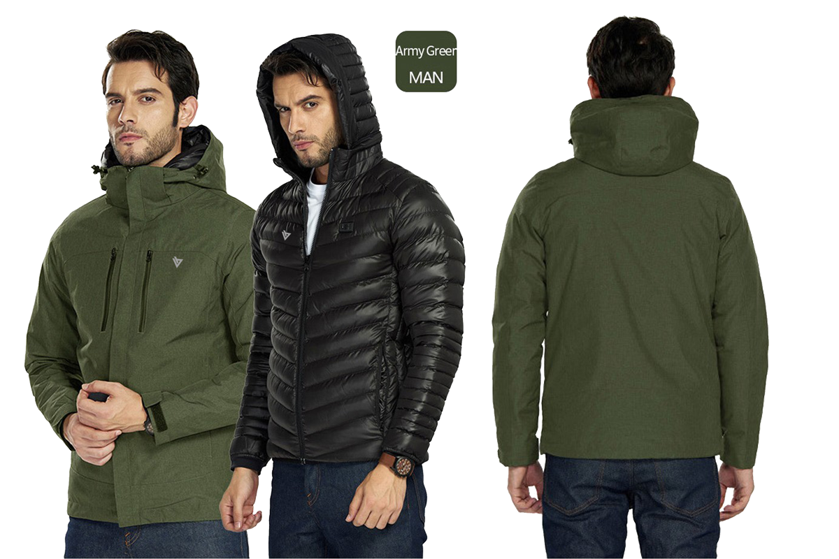 Men Waterproof Winter Thermal Heat Jacket