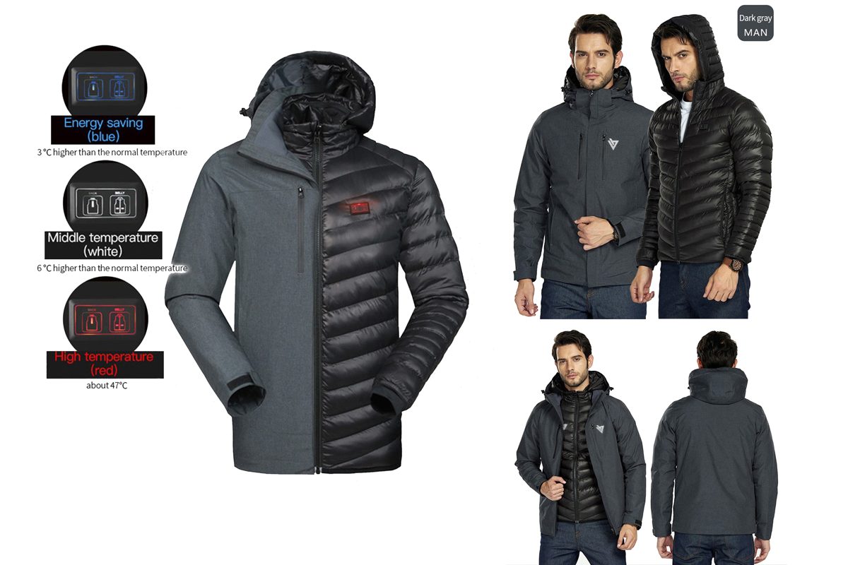 Men Waterproof Winter Thermal Heat Jacket